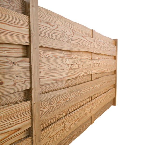 Smrkový:modřínový plot na míru neomítaný v 3