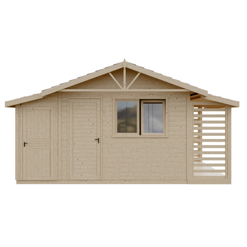 Dřevník VPRAVO - sklad VLEVO