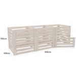 Tříkomorový dřevěný kompostér koncept 300x100 cm 1