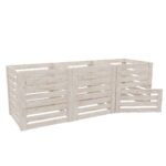 Tříkomorový dřevěný kompostér koncept 300x100 cm