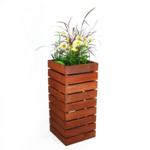 Vysoký dřevěný květináč geo pots 1