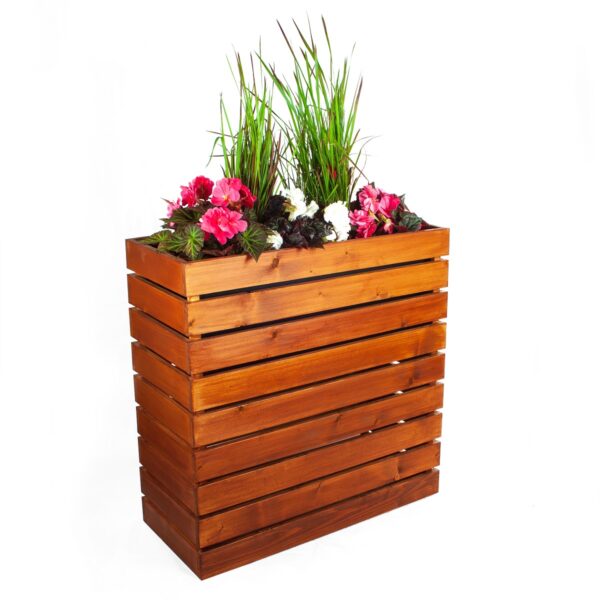 Vysoký dřevěný květináč geo pots