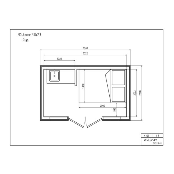 Zahradní domek mo house 2.3x3.9 2