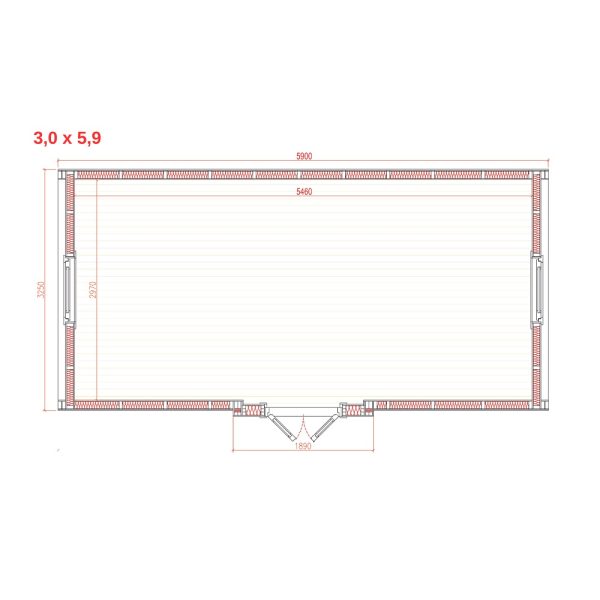 Zateplená kempingová chatka LUXUS s bočním vchodem