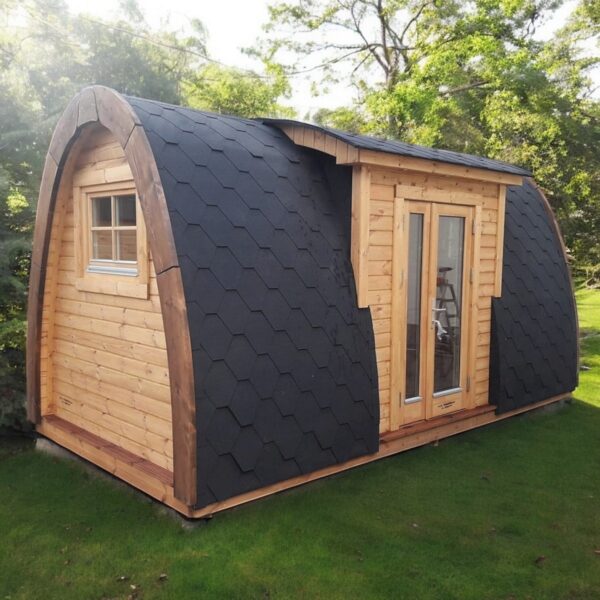 Zateplená kempingová chatka luxus s bočním vchodem