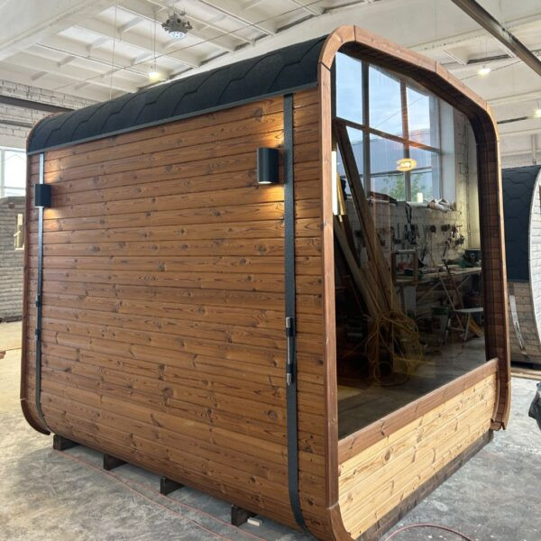 Dřevěná čtvercová sauna 2 m