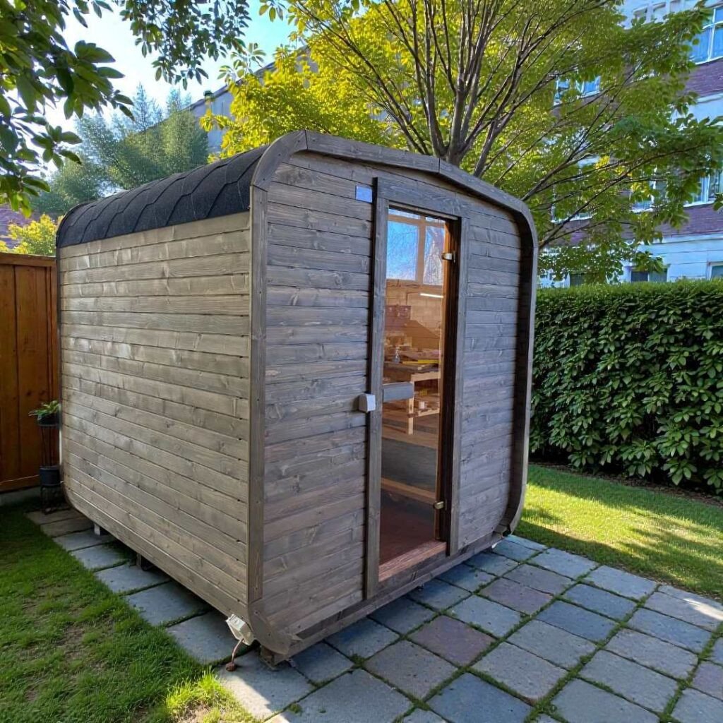 Dřevěná čtvercová sauna 2 m