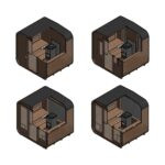 Dřevěná čtvercová sauna 2 m