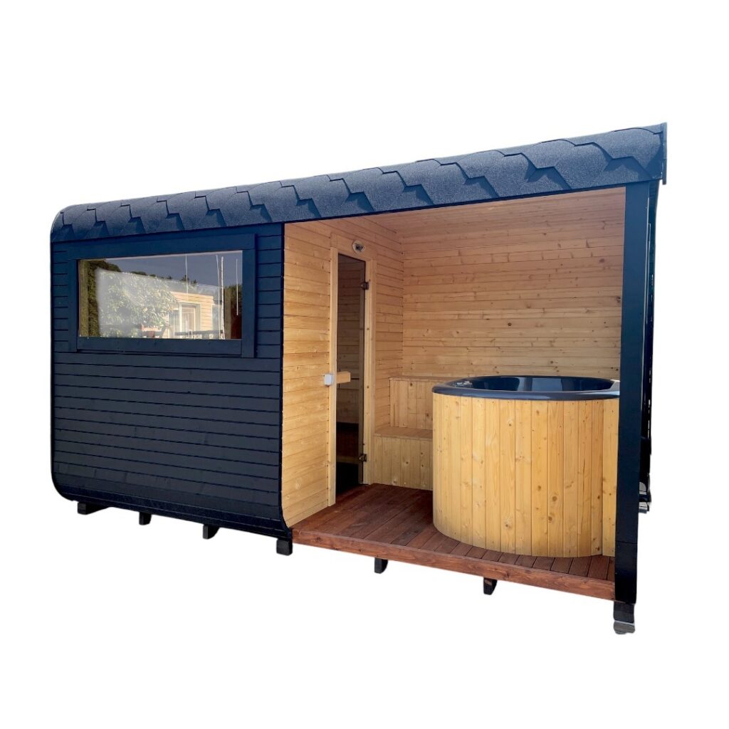 Dřevěná čtvercová sauna COMBI 4 m