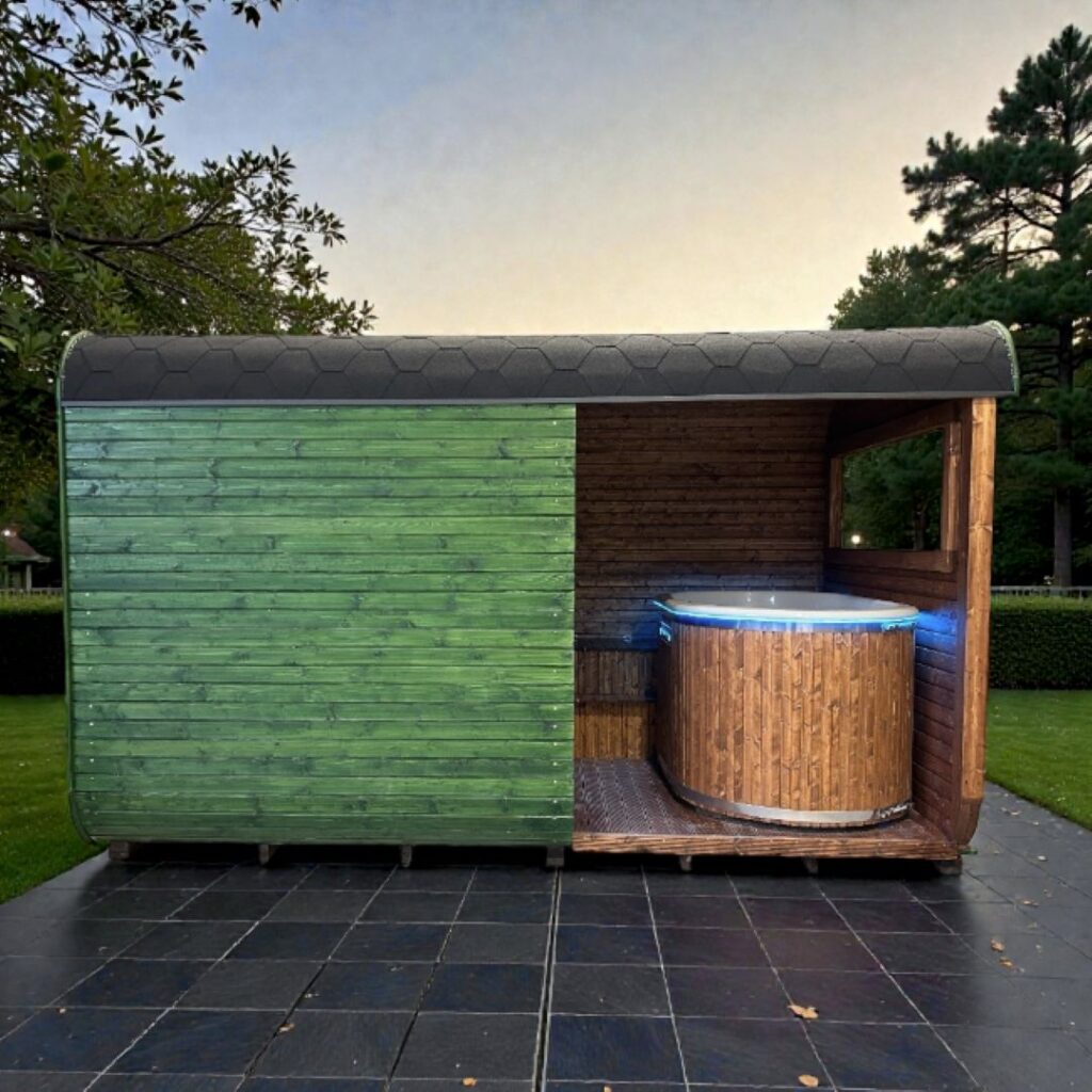 Dřevěná čtvercová sauna COMBI 4 m