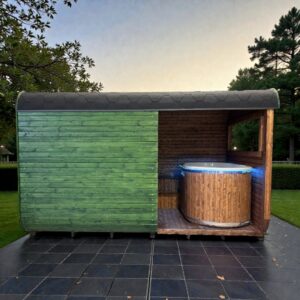 Dřevěná čtvercová sauna COMBI 4 m