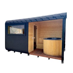 Dřevěná čtvercová sauna COMBI 4 m