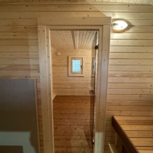 Dřevěná čtvercová sauna COMBI 5,4 m