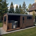 Dřevěná čtvercová sauna COMBI 5,4 m