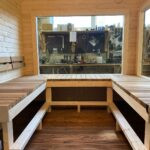 Dřevěná čtvercová sauna COMBI 5,4 m