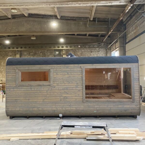 Dřevěná čtvercová sauna COMBI 5,4 m