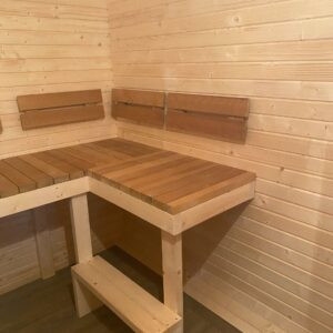 Dřevěná čtvercová sauna COMBI 5,4 m