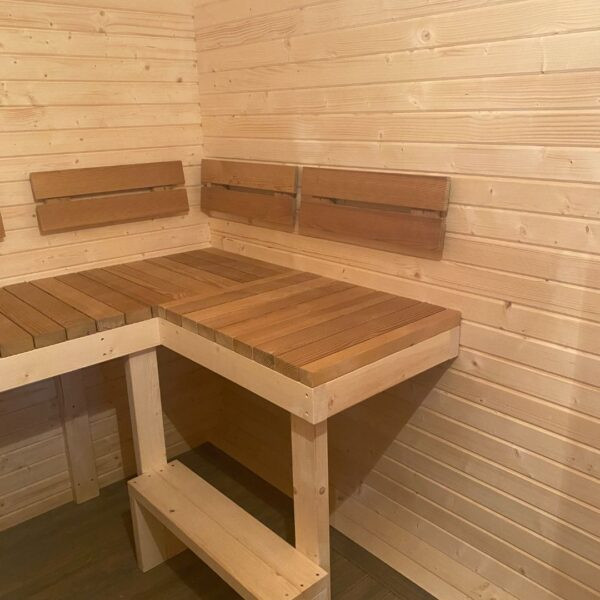 Dřevěná čtvercová sauna COMBI 5,4 m