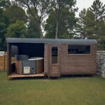 Dřevěná čtvercová sauna COMBI 5,4 m