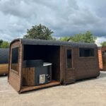 Dřevěná čtvercová sauna COMBI 5,4 m