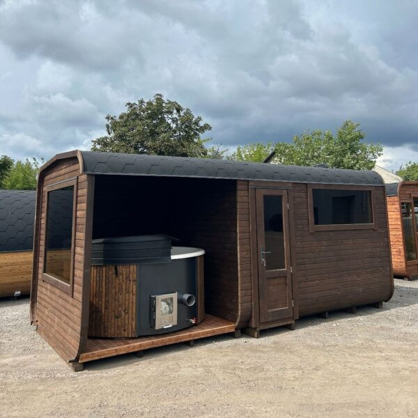 Dřevěná čtvercová sauna COMBI 5,4 m