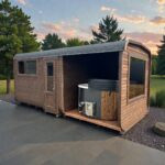 Dřevěná čtvercová sauna COMBI 5,4 m