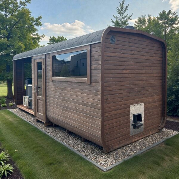 Dřevěná čtvercová sauna COMBI 5,4 m