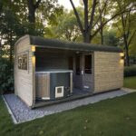 Dřevěná čtvercová sauna COMBI – 5 m