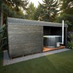 Dřevěná čtvercová sauna COMBI – 5 m