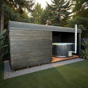 Dřevěná čtvercová sauna COMBI – 5 m