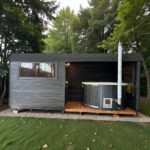 Dřevěná čtvercová sauna COMBI – 5 m