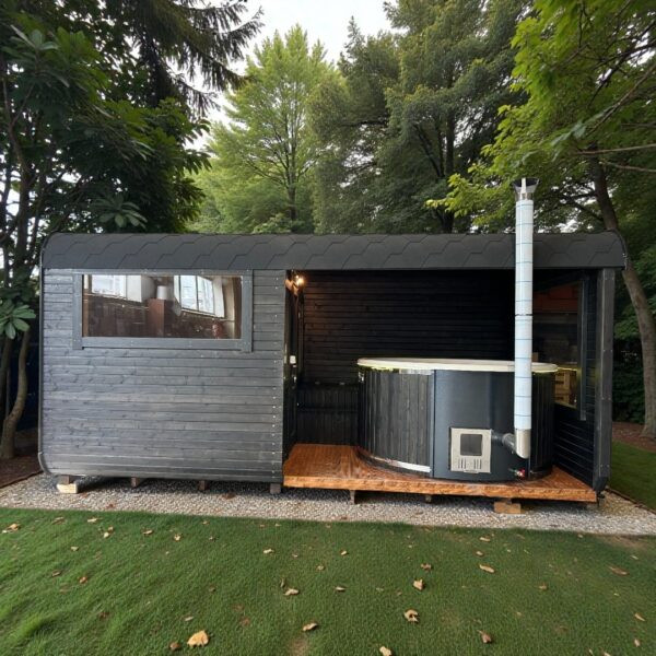 Dřevěná čtvercová sauna COMBI – 5 m