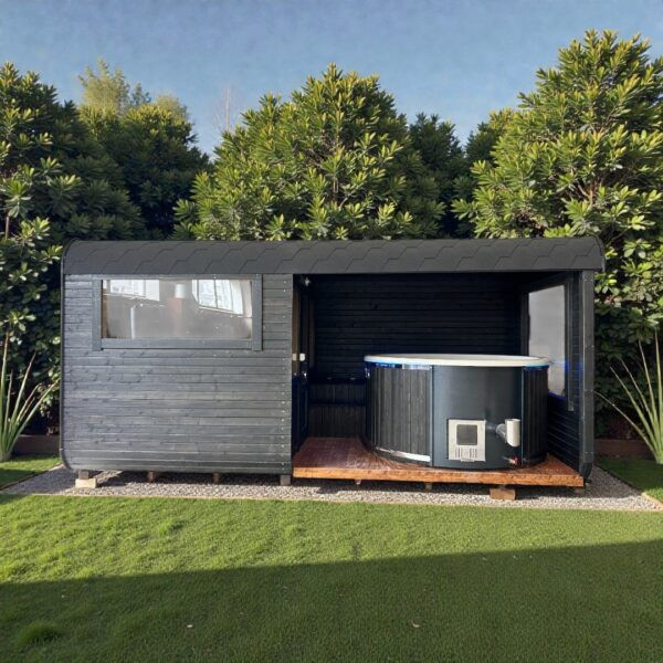 Dřevěná čtvercová sauna COMBI – 5 m