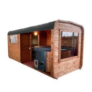 Dřevěná čtvercová sauna COMBI – 5 m
