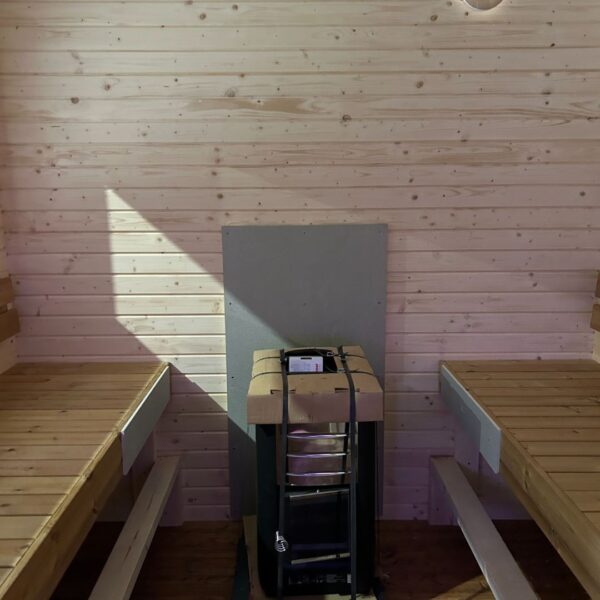 Dřevěná čtvercová sauna COMBI – 5 m