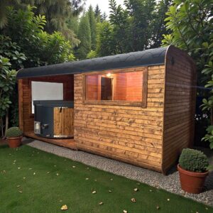 Dřevěná čtvercová sauna COMBI – 5 m