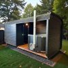 Dřevěná čtvercová sauna COMBI – 5 m