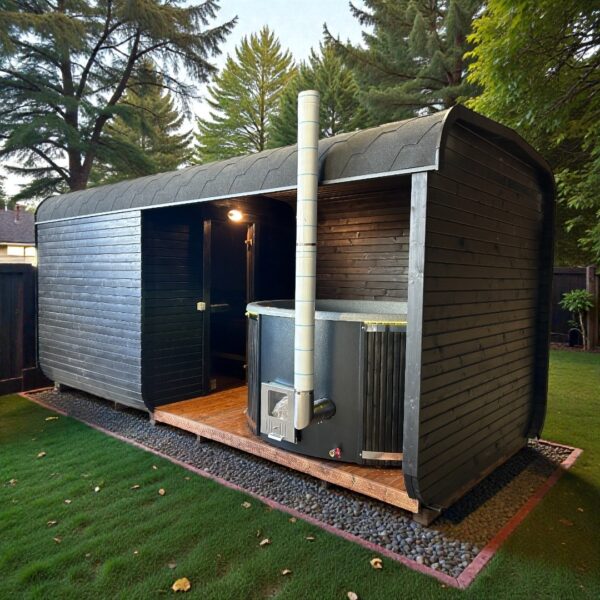 Dřevěná čtvercová sauna COMBI – 5 m