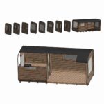 Dřevěná čtvercová sauna COMBI – 5 m