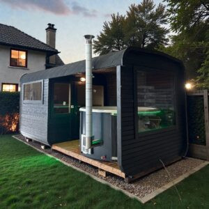 Dřevěná čtvercová sauna COMBI – 5 m