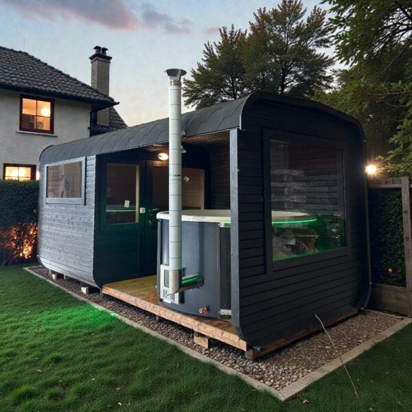 Dřevěná čtvercová sauna COMBI – 5 m