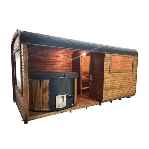 Dřevěná čtvercová sauna COMBI – 5 m