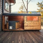 Dřevěná čtvercová sauna COMBI – 5 m