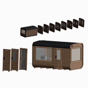 Dřevěná čtvercová sauna RELAX 3 m