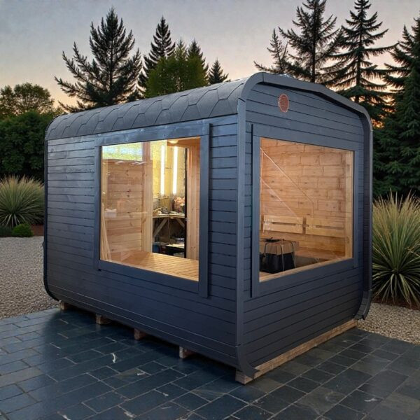 Dřevěná čtvercová sauna RELAX 3,5 m