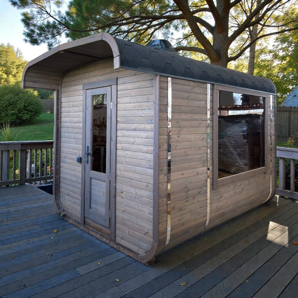 Dřevěná čtvercová sauna RELAX 3,5 m