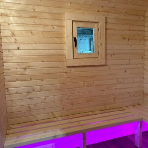 Dřevěná čtvercová sauna RELAX 5,4 m