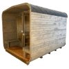 Dřevěná čtvercová sauna s terasou 3 m