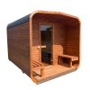 Dřevěná čtvercová sauna s terasou 3 m