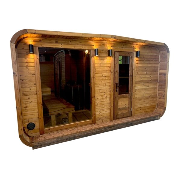 Dřevěná čtvercová sauna Wide RELAX 4 m